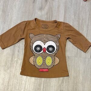 Flora Brown‎ Owl Long Sleeve Kids Tee
